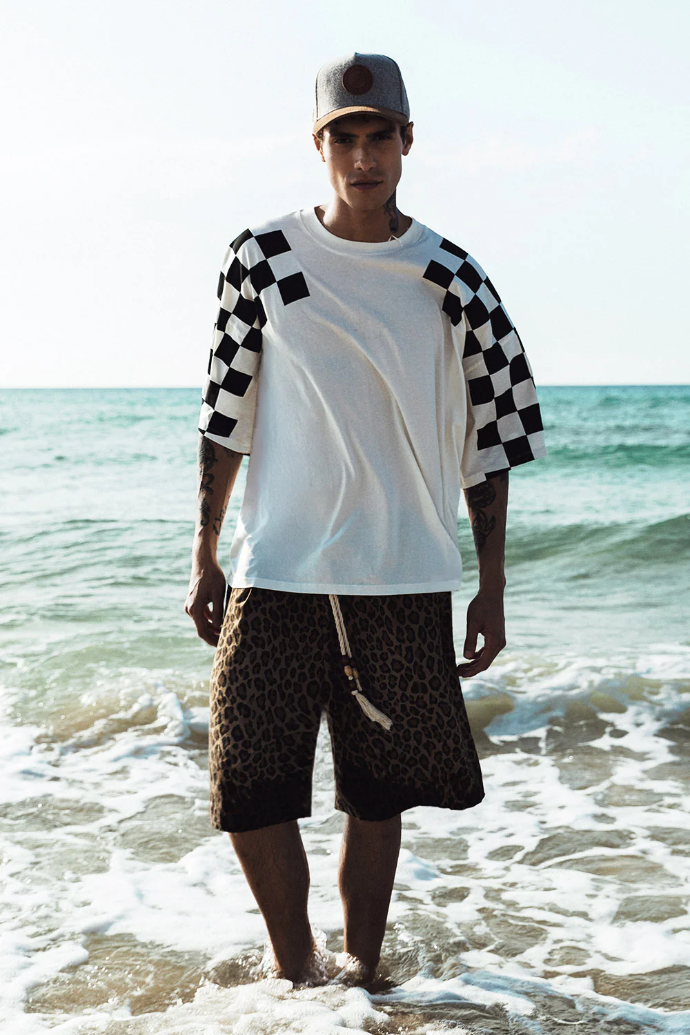 SHOULDER TEE DAMIER